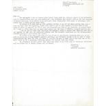 Colditz POW Flt Lt Donaldson typed letter to WW2 author Alan Cooper regarding his career. Good