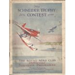 1929 Schneider Trophy Air Race original Souvenir Programme, little signs of age to cover but