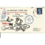 Space Rocket Mail FDC 15th Anniversary of United States Rocket Mail Society 1954-1969 honouring