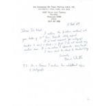 Sir Frank Whittle hand written letter on his own letterhead replying to an autograph request. Good