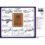 WW2 multisigned cover. Award of the Distinguished Flying Cross signed by Sir Robin Hooper, Desmond