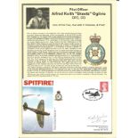 Pilot Officer Alfred Keith "Skeets" Ogilvie DFC CD 609(F) Sqdn signed 1995 Spitfire RAF WW2 FDC. 25p