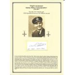 Flight Lieutenant Dallas Wilbur Schmidt DFC* signed small signature piece. Attached to a detailed