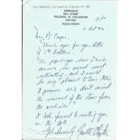 Air Marshall Sir Gareth Clayton handwritten letter to WW2 author Alan Cooper regarding papers at the