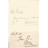 Field Marshall John French Earl of Ypres. Strong fountain pen autograph signed on off white paper