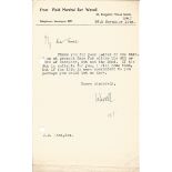 Field Marshall Earl Wavell typed signed 1948 letter on his own stationary replying to an invitation.