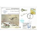 First Flight from New York to London official double signed cover RAF FF36. Signed by Squadron