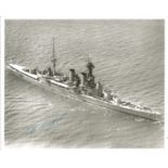 HMS Hood survivor Ted Briggs one of only 3 signed 10 x 8 b/w side on photo of the warship signed