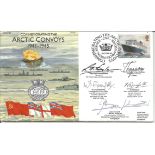 Arctic Convoys Official Navy cover signed by 11 WW2 convoy veterans VIPS 5 to front Lt Cdr Dykes