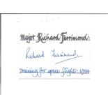 Mjr Richard Farrimond Skynet 4 astronaut trainee signed 4 x 2 white card with name and details