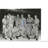 WW2 Atomic bomber Brig Gen Paul Tibbetts signed 10 x 8 photo standing with crew below the Enola Gay.