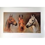 Horse Racing Print 31x21 titled We Three Kings by the artist SL Crawford picturing three of the