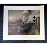 Railway Print 17x20 approx titled Departure from Paddington by the artist Terence Cuneo limited