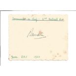 Air Marshall Lord Bandon DSO DFC signed 6 x 4 white card with name and details neatly written to