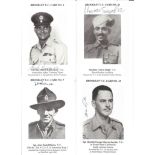 Victoria Cross Booklet card signed collection. Six 6 x 4 portrait cards with images and titles
