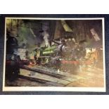 Railway Print 23x31 approx titled The Great Marquess by the artist Terence Cuneo . Good Condition.