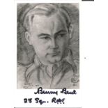 WW2 Battle of Britain pilot Benny Bent 25 sqn signed 6 x 4 b/w photo taken from painting. Good