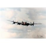 RAF 11X16 Lancaster Memorial Flight colour photo signed by Fl Lt Mike Chatterton. Good Condition.