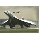 Harry Linfield Concorde Pilot signed 12x8 photo of Concorde. Good Condition. All autographs are