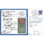 WW2 Award of George Medal to Airmen Medal cover signed by 8 WW2 GM medal winners. Includes