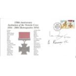 Ian Fraser VC and Edward Kenna VC signed 150th Anniversary Institution of the Victoria Cross FDC.