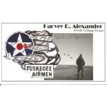 World War Two Harvey R Alexander 6x4 signed montage photo. Tuskegee Airman during the World War