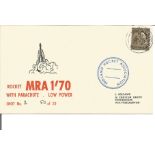 Space Rocket Mail FDC Rocket MRA 1'70 with parachute low power Shot No 2 , 50 of 50 PM Midland