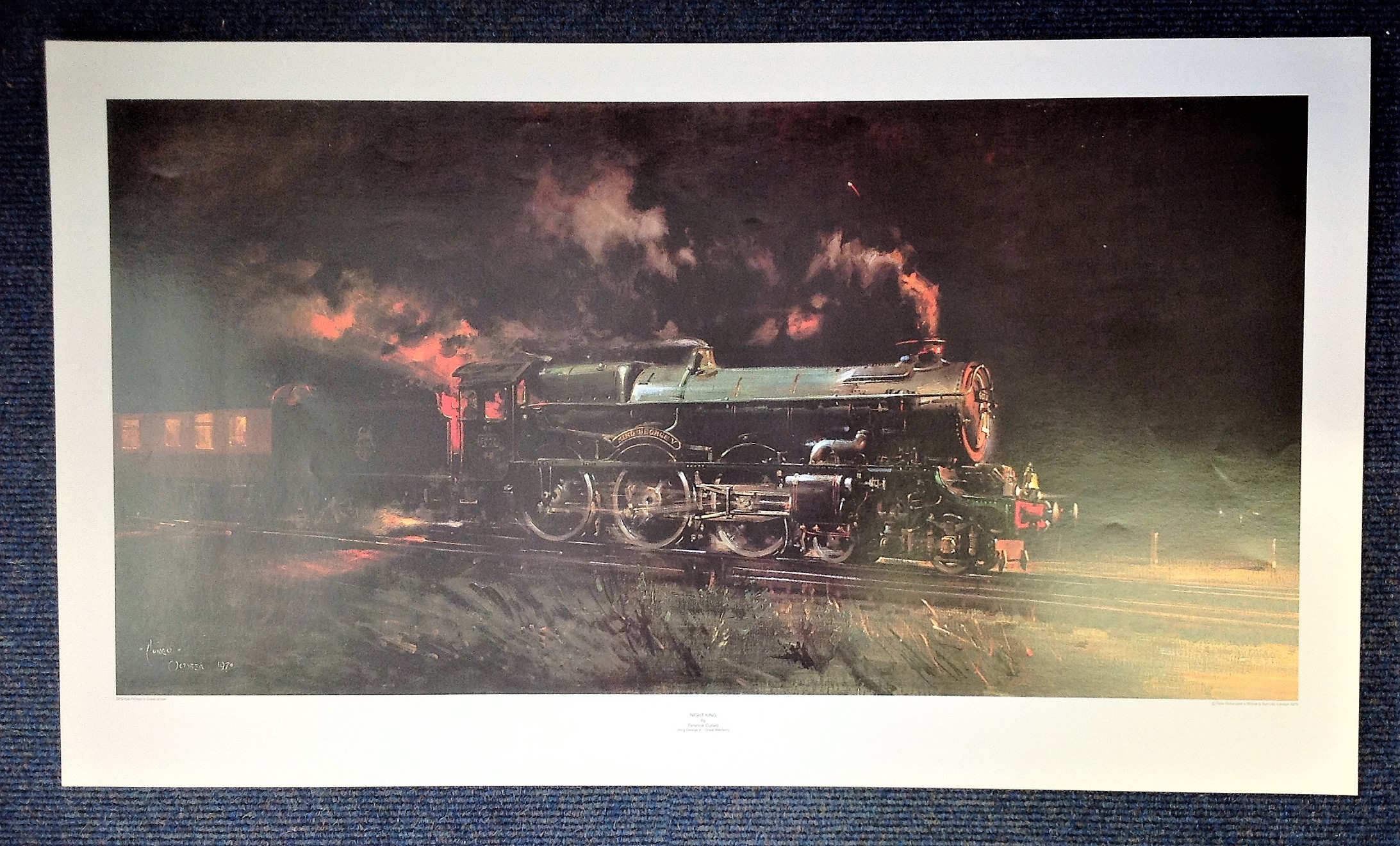 Railway Print 20x35 approx titled Night King by the artist Terence Cuneo picturing King George V