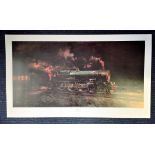 Railway Print 20x35 approx titled Night King by the artist Terence Cuneo picturing King George V