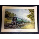 Railway Print 20x28 titled West Country Express limited edition 357/850 . Good Condition. All