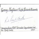 Grp Capt Rick Peacock Edwards CO Tornado sqn Gulf War signed 6 x 4 white card with name and