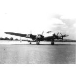 Lancaster PA474 plane 10x14 black and white vintage photo pictured in 1946 Tabora, Tanganyika.
