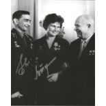 Cosmonaut Valentina Tereshkova 1st Space woman Valery Bykovsky signed photo . Good Condition. All