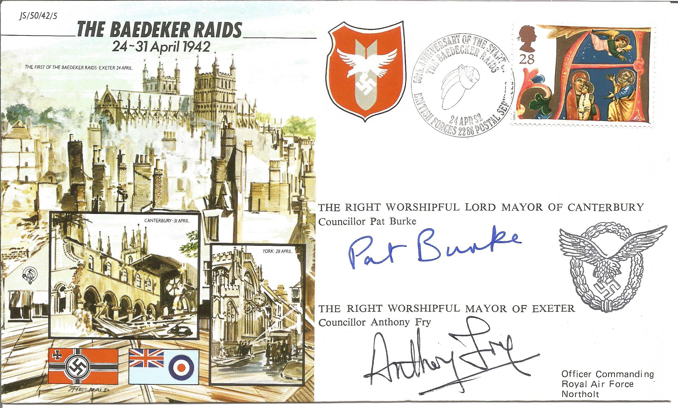 The Baedeker Raids official double signed Royal Air Force cover JS/50/42/5. Signed by The Right
