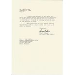 WW2 US General Ira Eaker typed signed letter to Bomber Command Ray Callow regarding Arthur Harris,