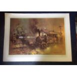 Railway Print 36x26 titled 'HIGH HALDEN ROAD' by the artist Barrie A.F.Clark. Good Condition. All