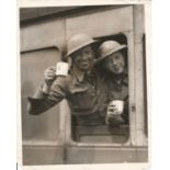 BEF Cups Up original 1940 8 x 6 b/w press photo with description to back. Good Condition. All