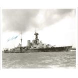 HMS Hood survivor Ted Briggs one of only 3 signed 10 x 8 b/w close up side on photo of the warship