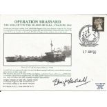 Douglas Fairbanks Jr signed Navy cover HMS Brassard Assault of Elba 1944. Good Condition. All