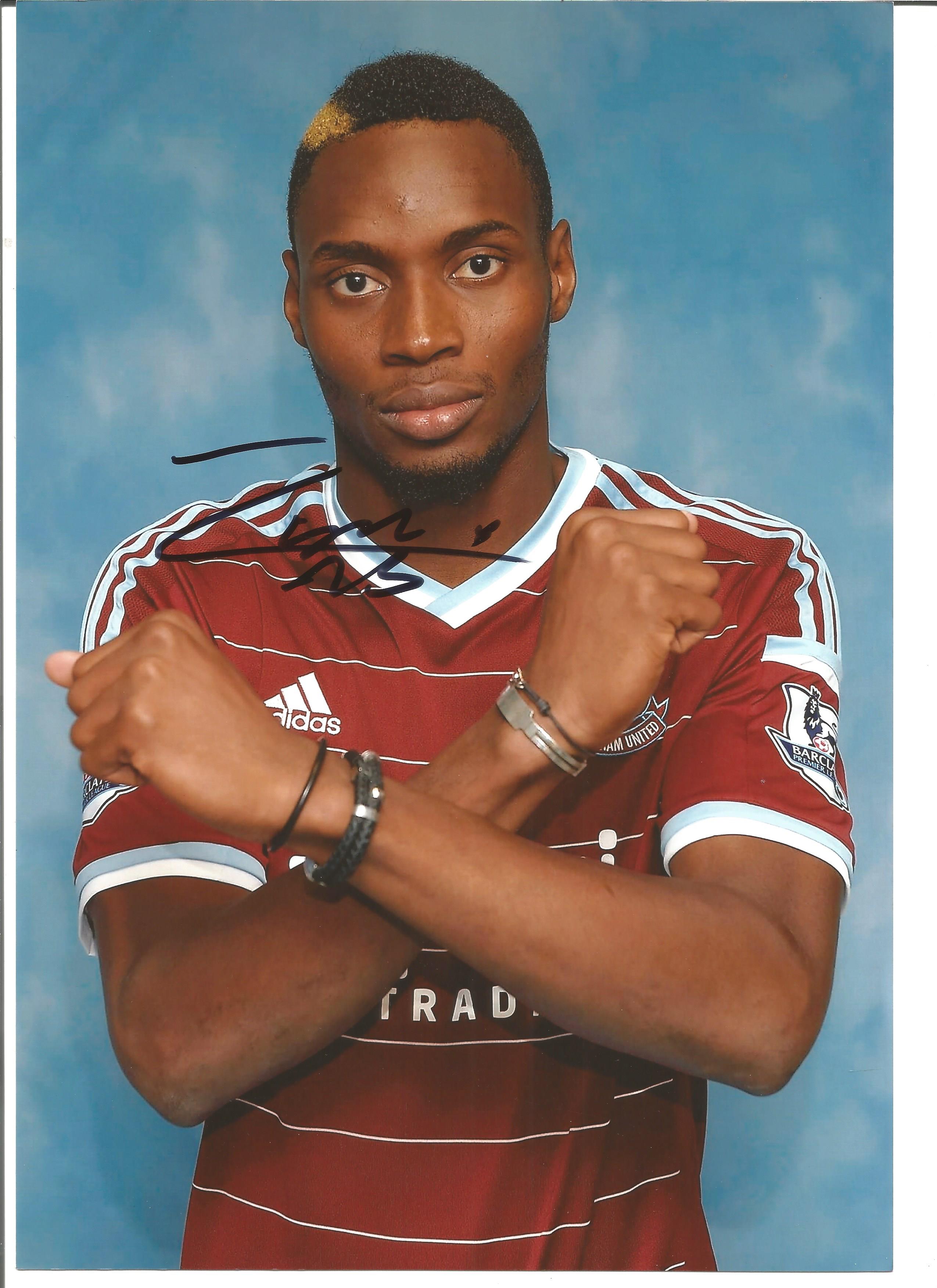 Football Diafra Sakho 12 x 8 inch signed colour photo pictured during his time with West Ham United.