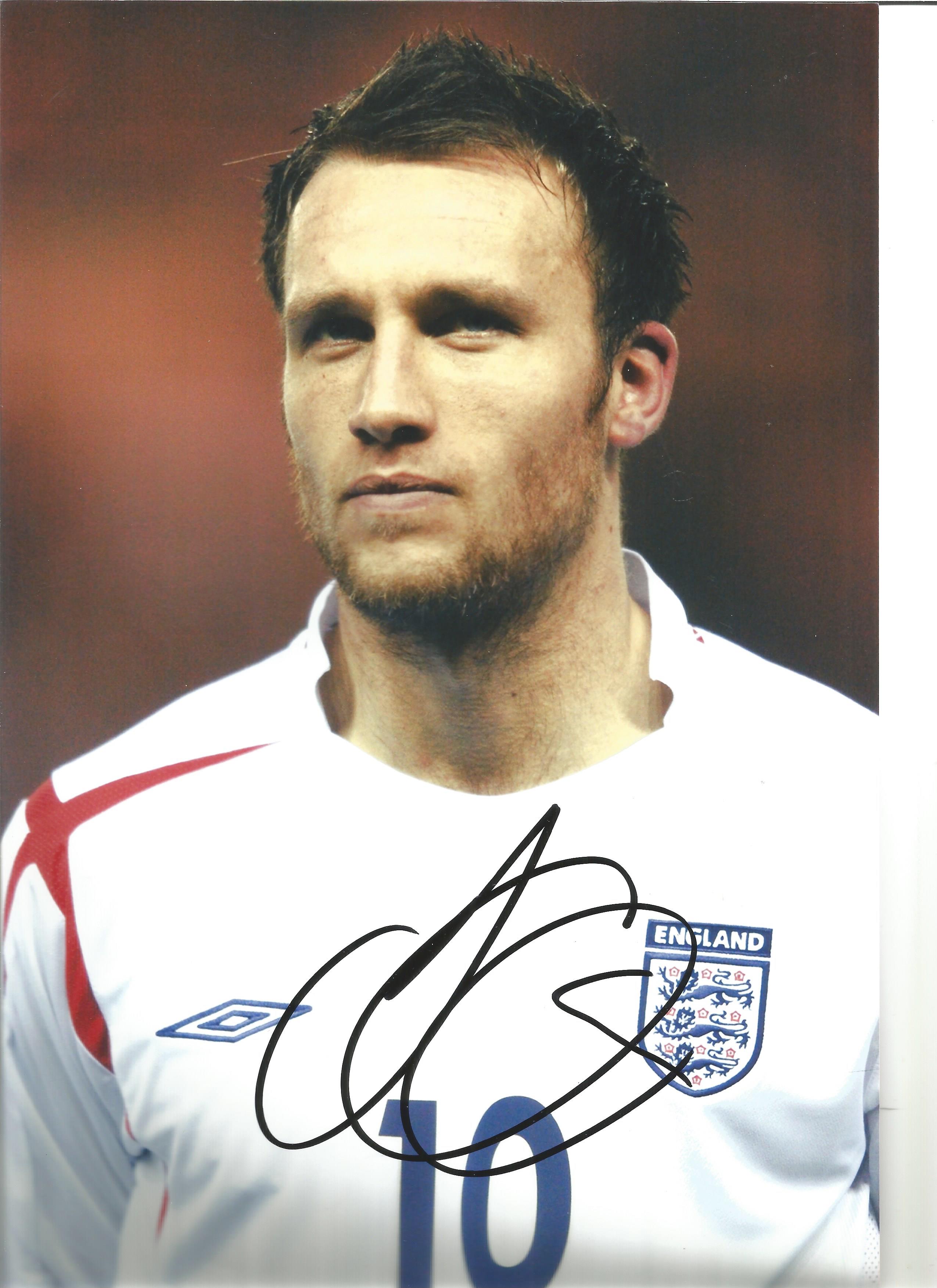 Dean Ashton 12 x 8 inch signed colour football photo pictured while om England duty. Dean Ashton