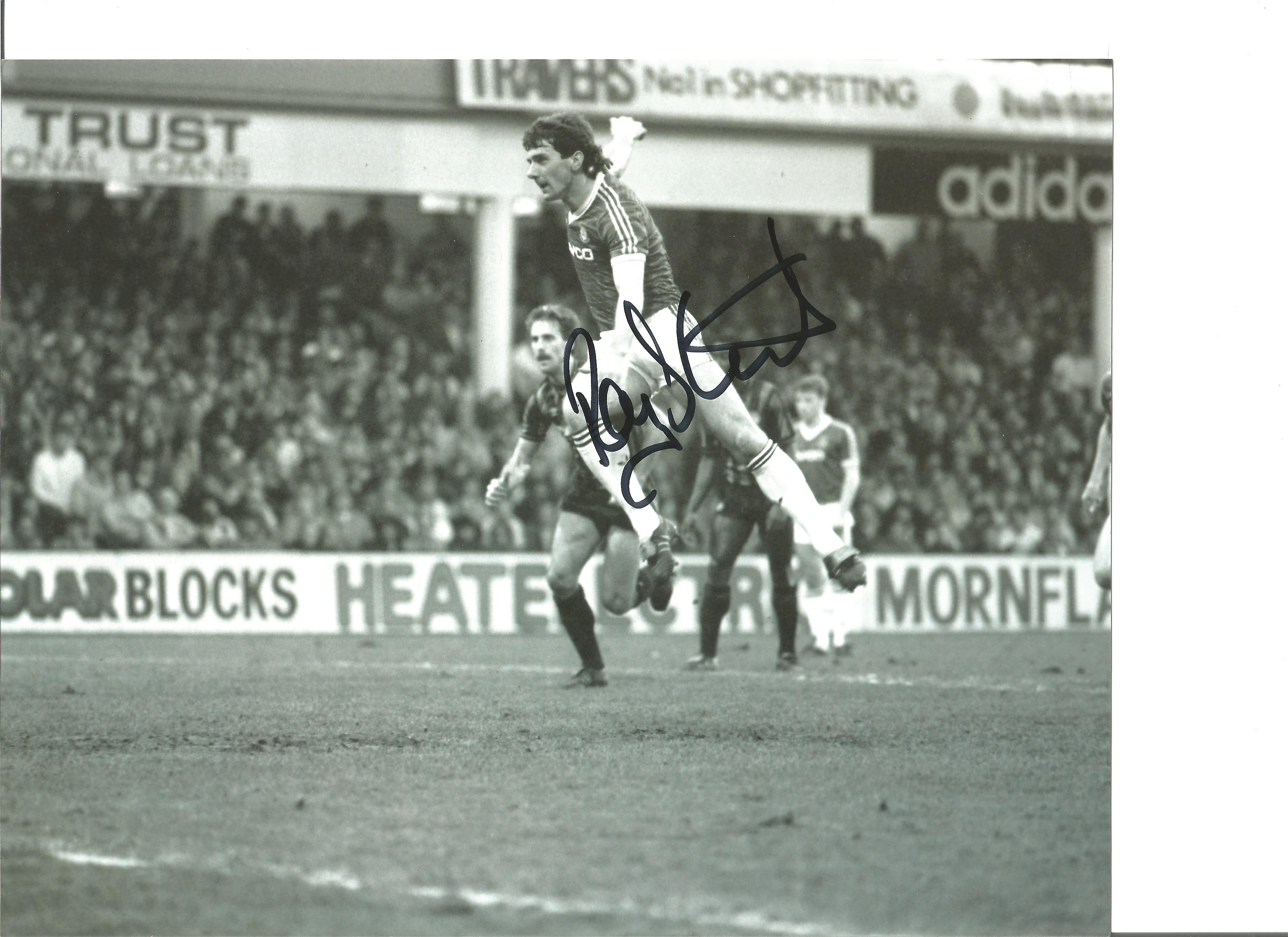 Football Ray Stewart 8x10 signed black and white photo pictured in action for West Ham United.