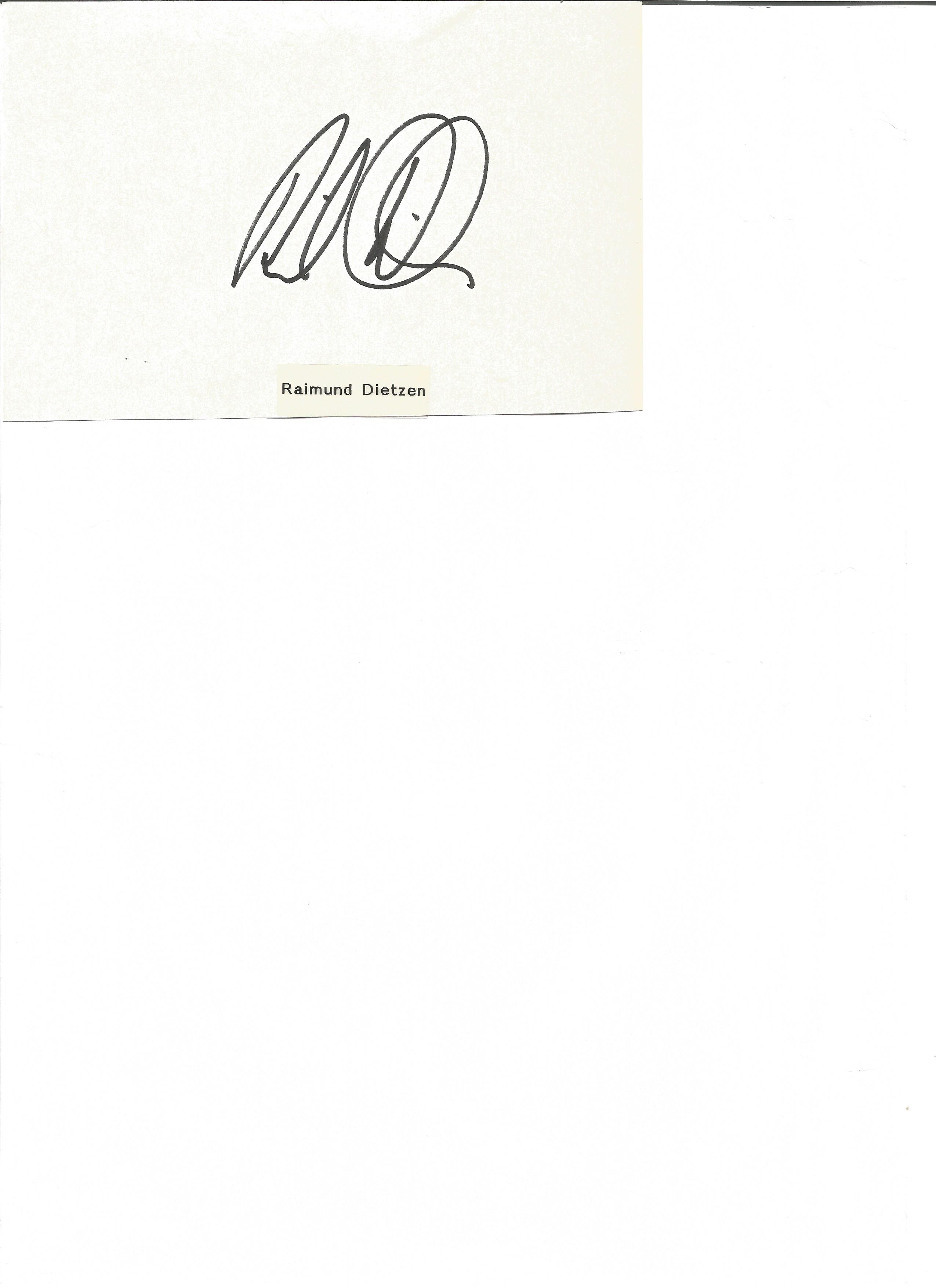 Cycling Raimund Dietzen signed 6 x 4 inch white card. Reimund Dietzen sometimes written Raimund