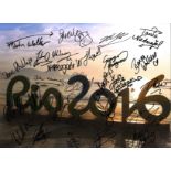 Rio 2016 Olympics multi signed 16x12 colour photo. Signed by at least 20. Amongst the signatures are