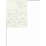 Air Commodore Ellacott Lyne Stephens Ward CB DFC CBD (SBK) signed hand written ALS dated 4th