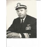 Admiral Reynold Hogle signed 10 x 8 b/w in full uniform with biography page. WW2 Commander Carrier