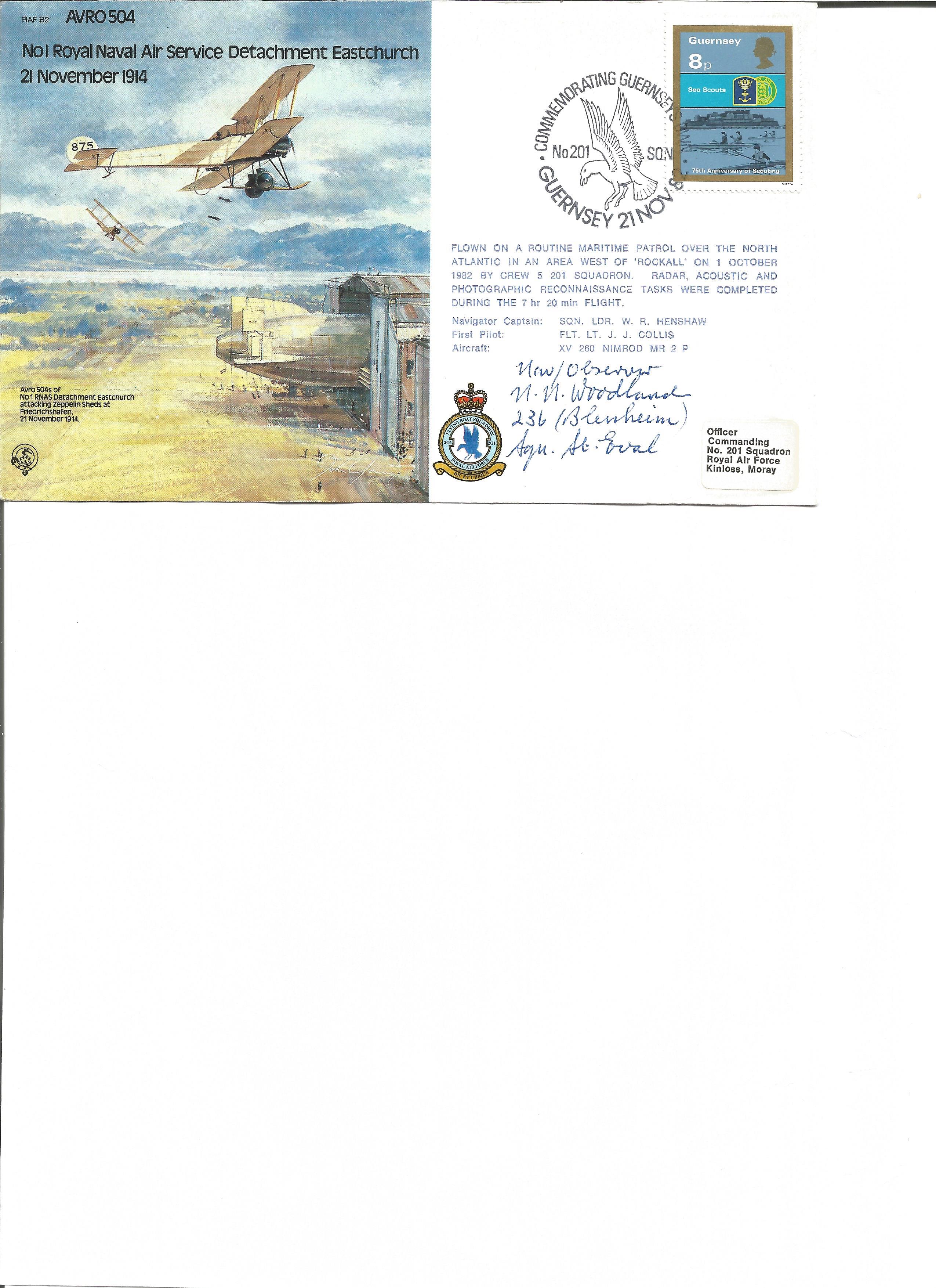 Norman Woodland signed Avro504 cover. Good Condition. All autographs are genuine hand signed and