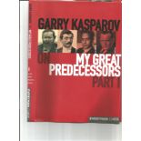 Garry Kasparov signed My Great predecessors part 1 hardback book. Signed bookplate attached to