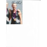 Hamish Bond signed 6x4 colour photo. New Zealand double Olympic gold medallist in men's coxless