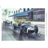 Stirling Moss signed 12 x 8 colour Motor Racing 1960 Monaco GP photo to David. Good Condition. All